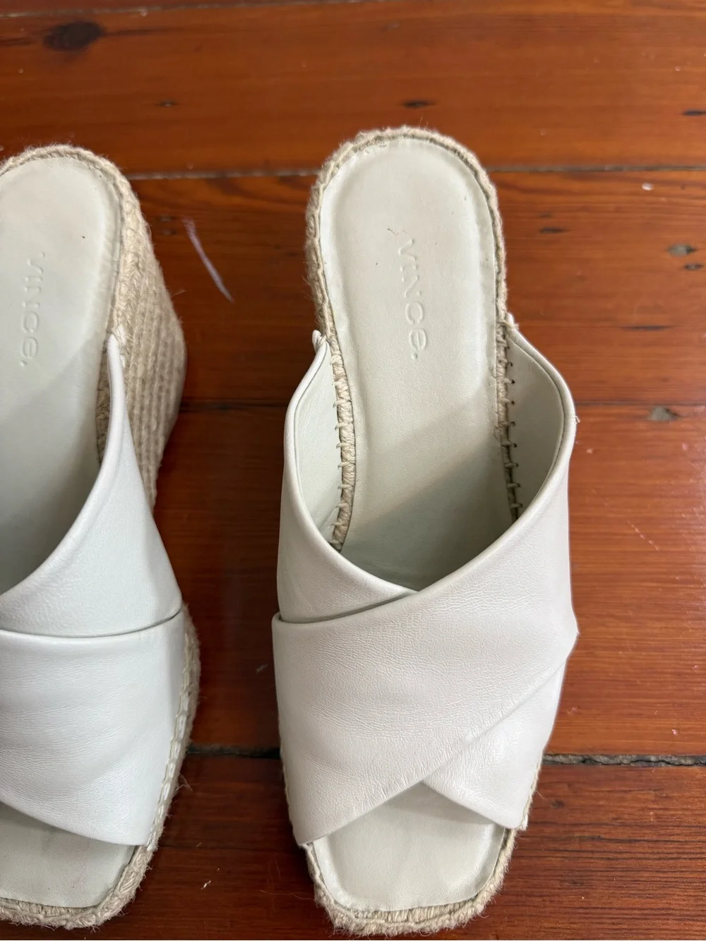 Vince Gaelan Leather Espadrille Wedge Sandal Sz 6 💛🍄